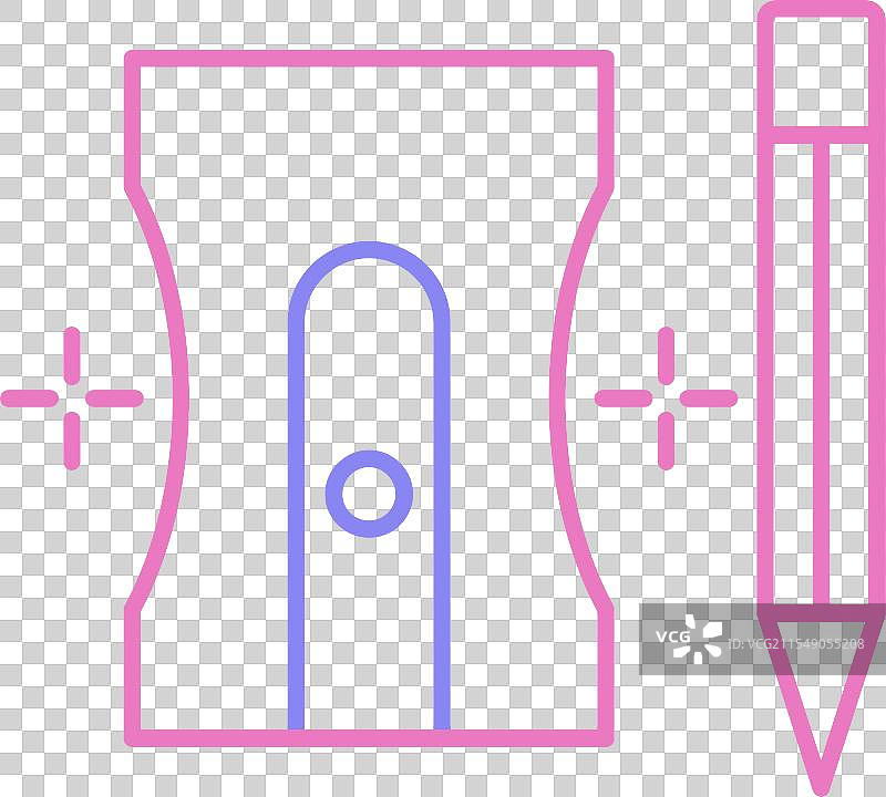 双色铅笔削尖器图标图片素材