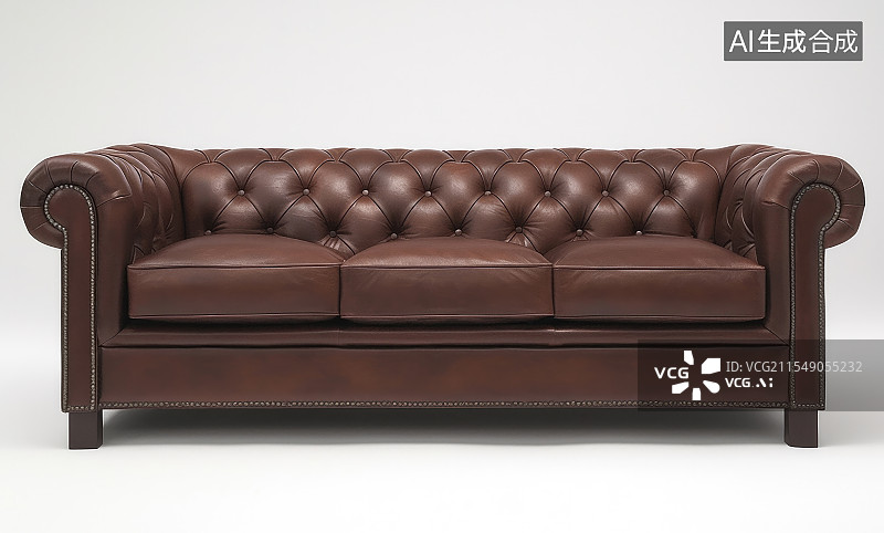 【AI数字艺术】奢华的皮质沙发，豪华家具图片素材