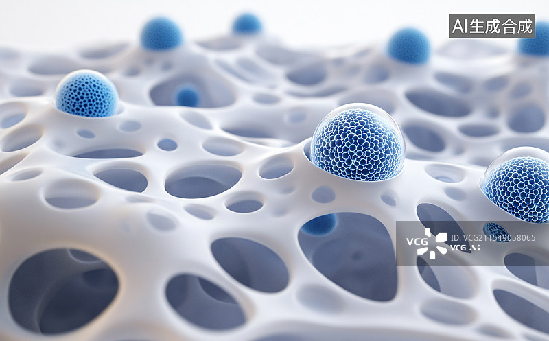 【AI数字艺术】3D细胞生物医疗背景图片素材