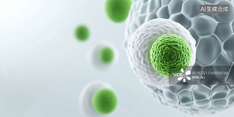 【AI数字艺术】3D细胞生物医疗背景图片素材