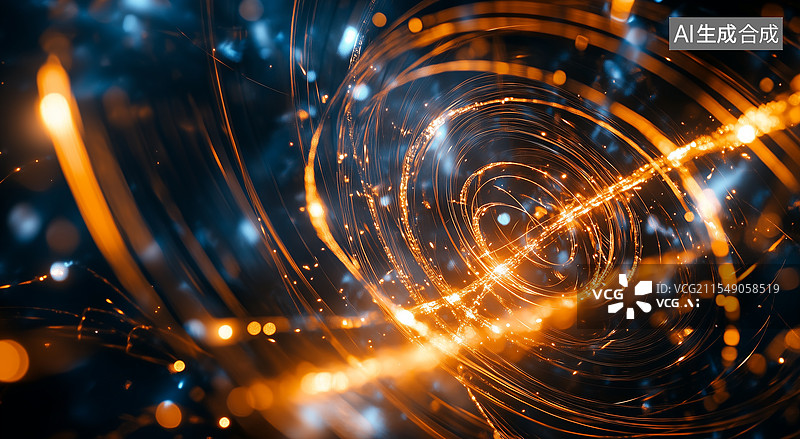 【AI数字艺术】亚原子粒子碰撞轨迹图片素材