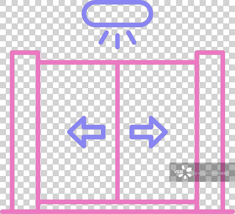 滑动门线条双色图标图片素材