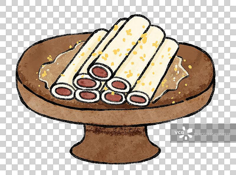 上海美食国风插画-条头糕图片素材