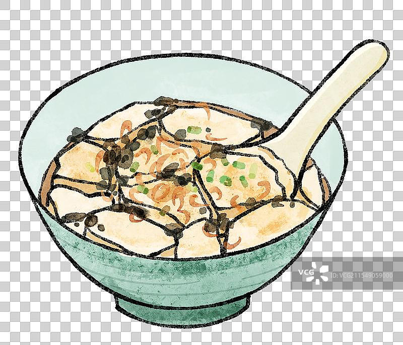 上海美食国风插画-咸豆花图片素材