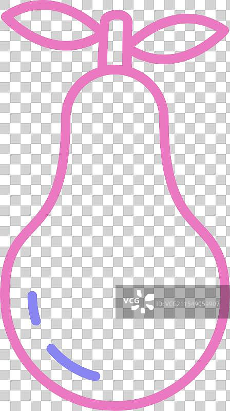 梨子线条双色图标图片素材