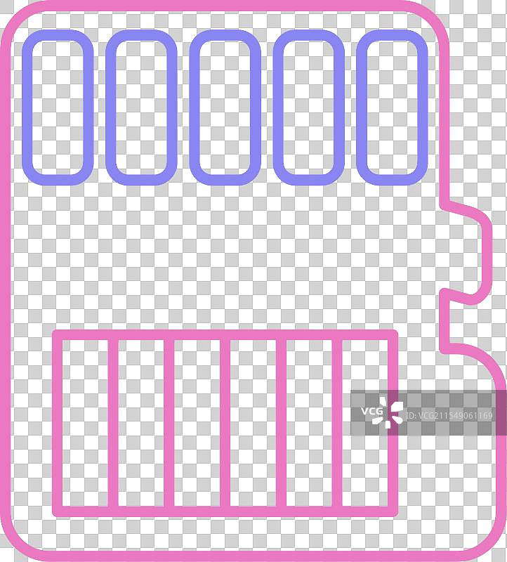 双色图标的记忆卡线条图片素材