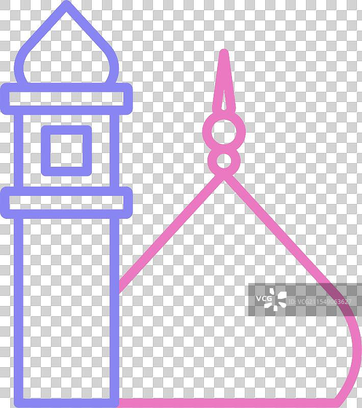 梅迪纳谢里夫线条双色图标图片素材