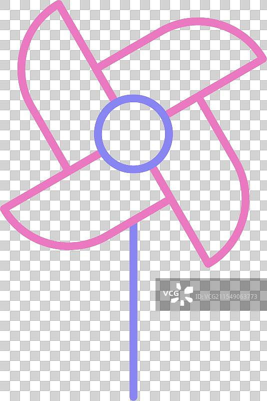 双色风车线条图标图片素材