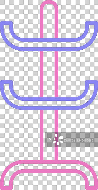 两色图标的衣帽架图片素材