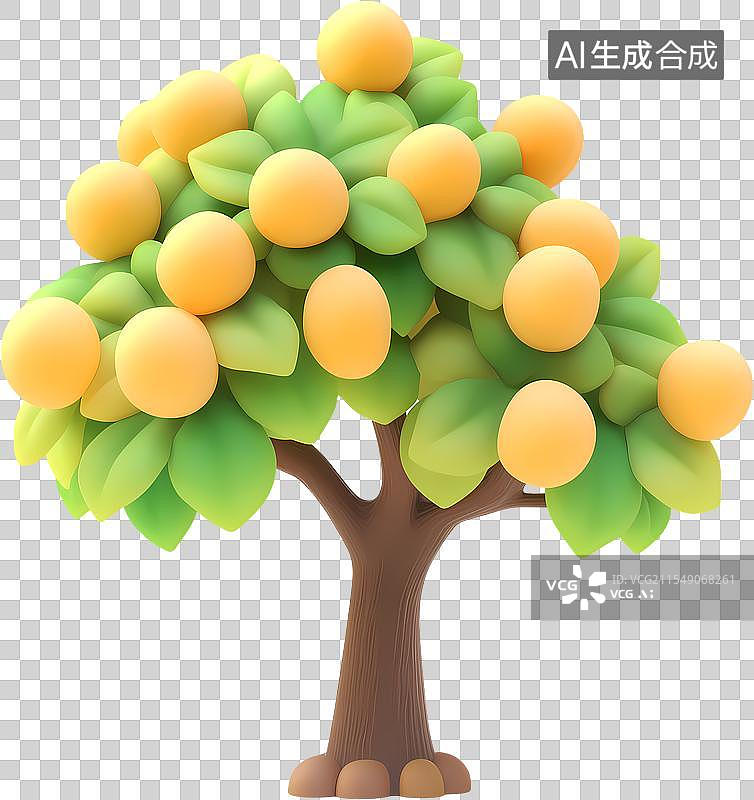 【AI数字艺术】一棵3D卡通李子树图片素材