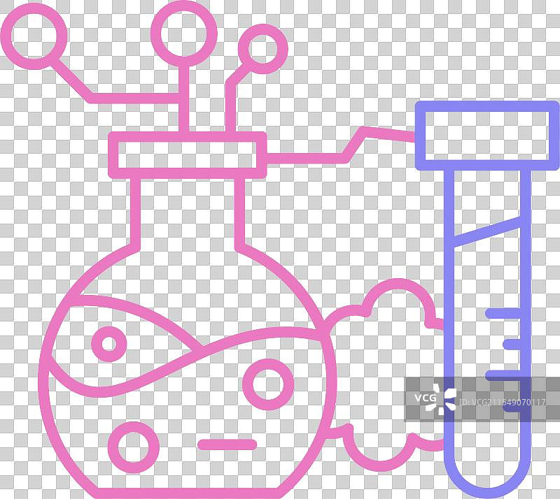 化学反应线条双色图标图片素材