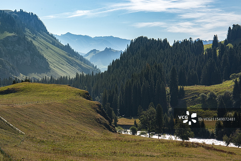 新疆唐布拉百里画廊-那拉提草原图片素材