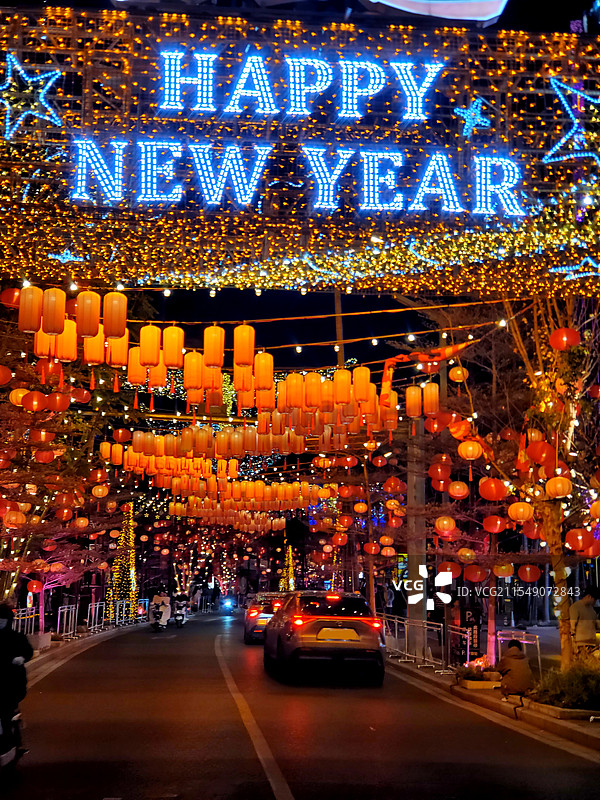 广州番禺区南村万博四海城新春花街图片素材