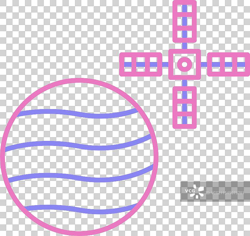 带有卫星的金星双色图标图片素材