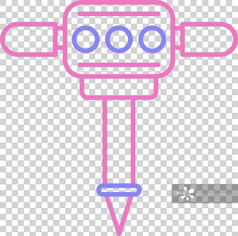 电锤线条双色图标图片素材