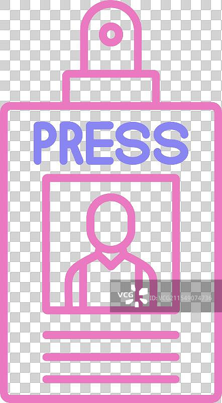 新闻通行证线条双色图标图片素材