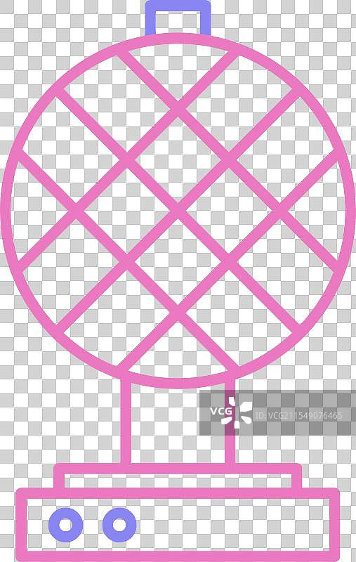 华夫饼机线条双色图标图片素材