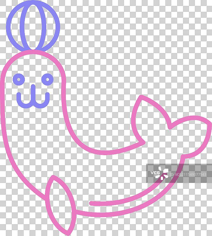 海豹线条双色图标图片素材