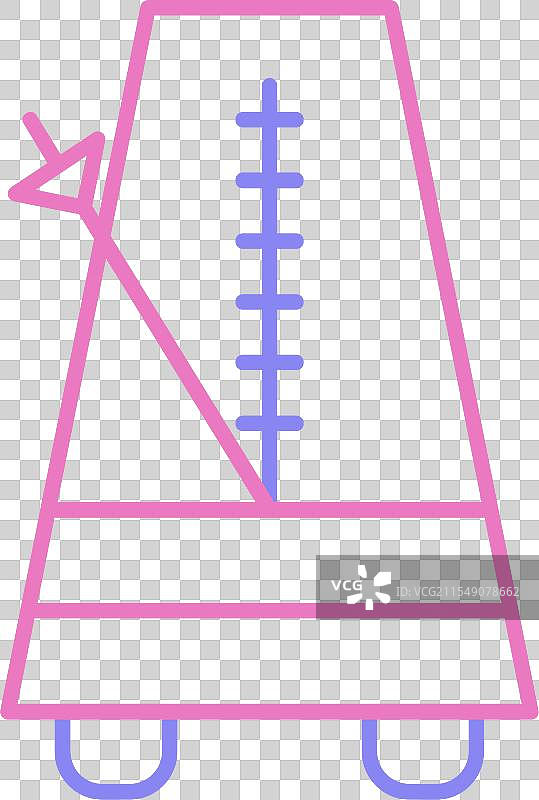 双色图标的节拍器线条图片素材