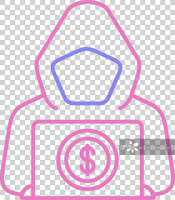 洗钱线条双色图标图片素材