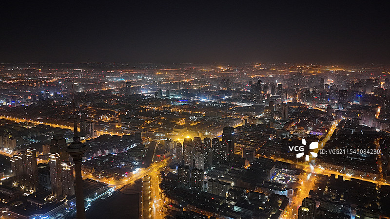 元宵节充满烟火气的天津夜景图片素材