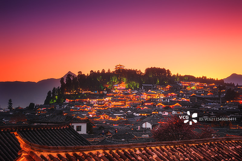黄昏•丽江古城图片素材