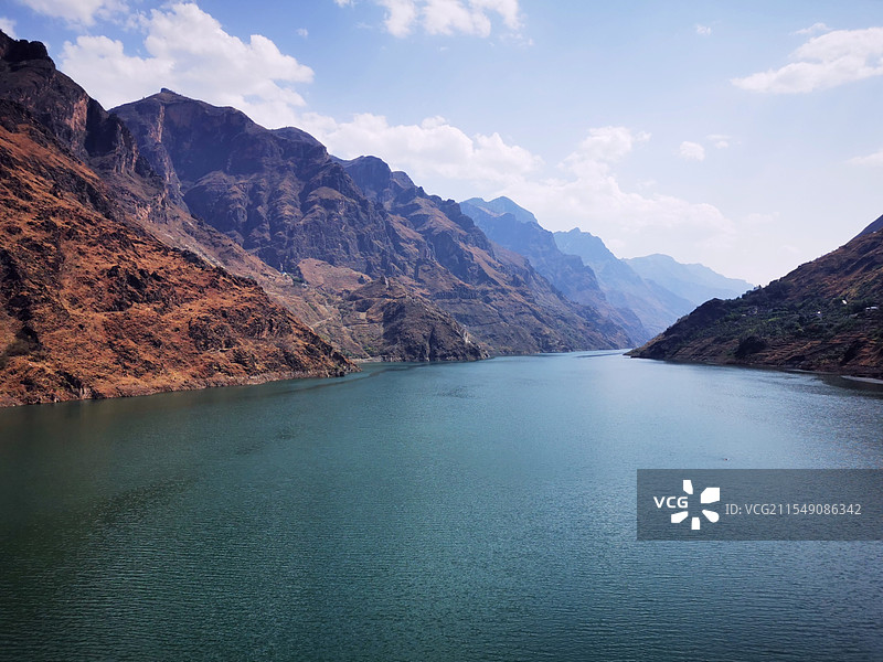 云南昆明巧渡金沙江所在地皎平渡图片素材
