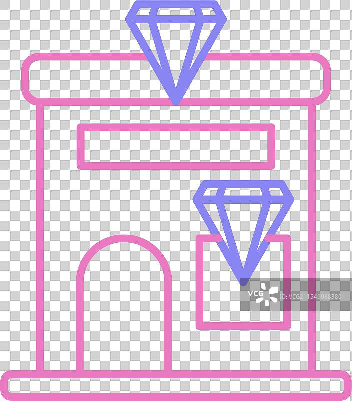 珠宝店线条双色图标图片素材