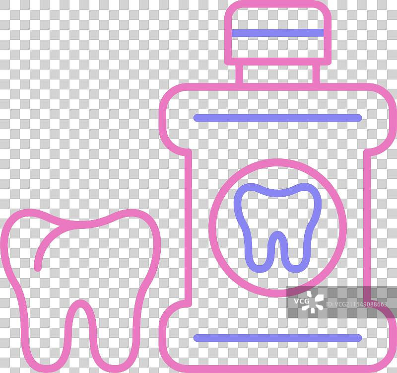 漱口水线条双色图标图片素材