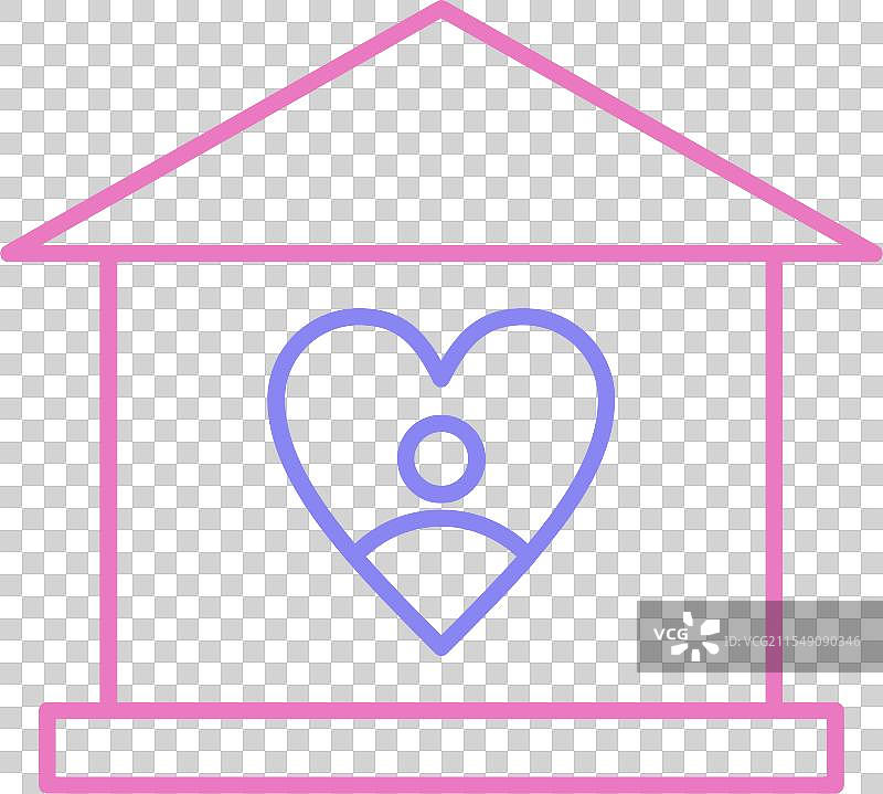 孤儿院线条双色图标图片素材