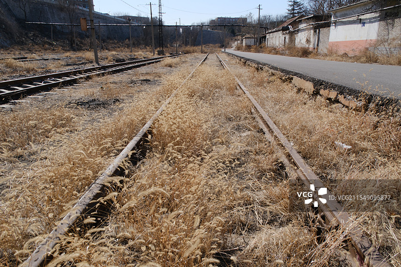 石家庄井陉矿区荒废的铁轨三图片素材