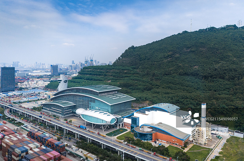深圳南山生态能源园航拍图片素材