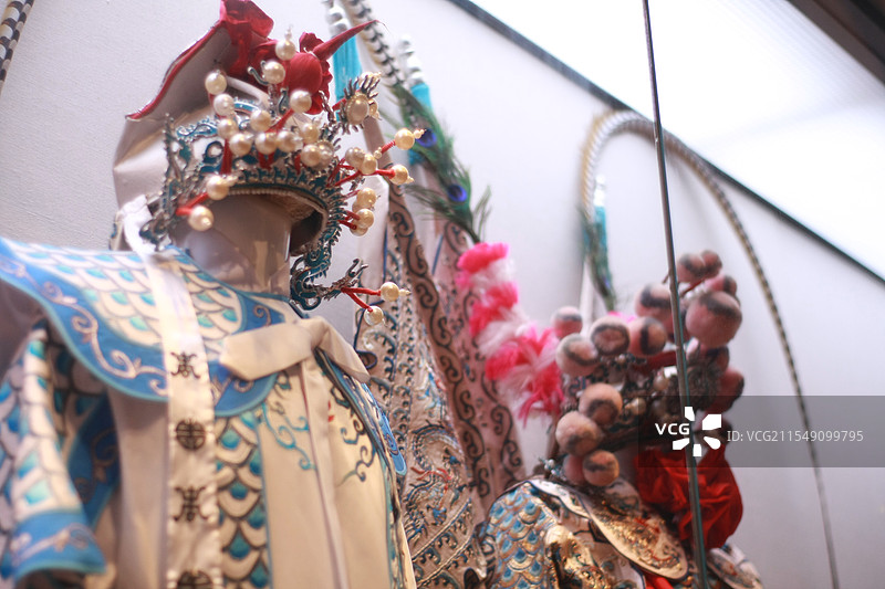 粤剧戏服的近距离特写图片素材