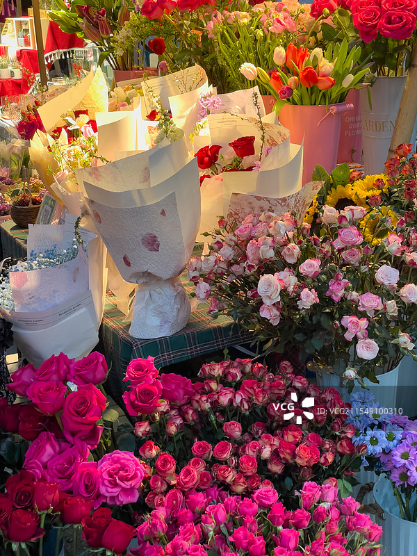 鲜花摊位 | 上海青浦蟠龙天地市集（上海青浦蟠龙古镇）图片素材