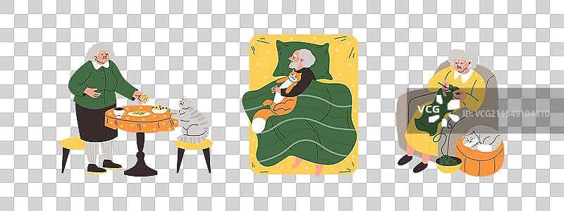 一位老年女性的收藏品图片素材