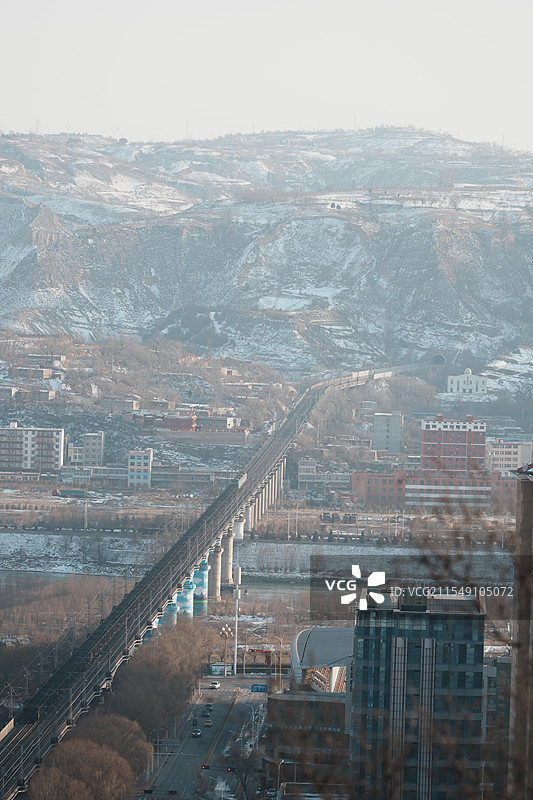 陕西府谷县神龙山俯瞰图片素材