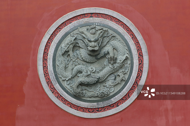 大理国王宫龙形影壁图片素材