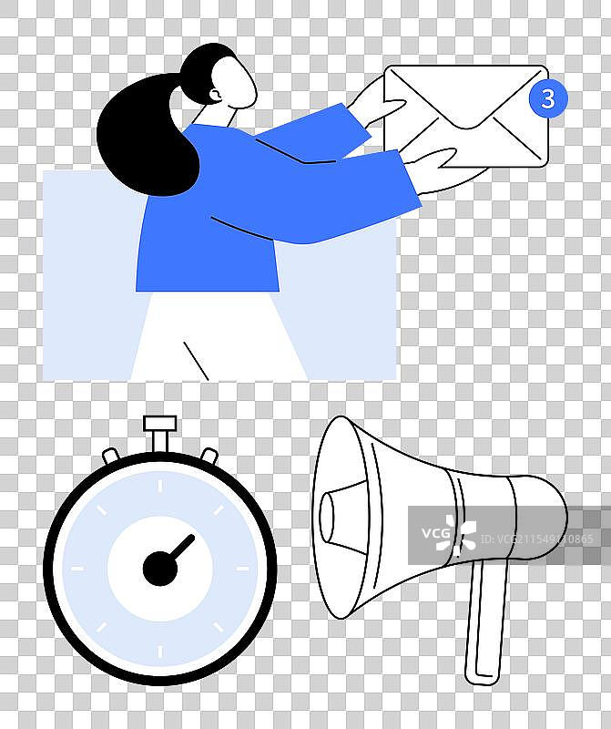 商务沟通电子邮件通知计时器图片素材