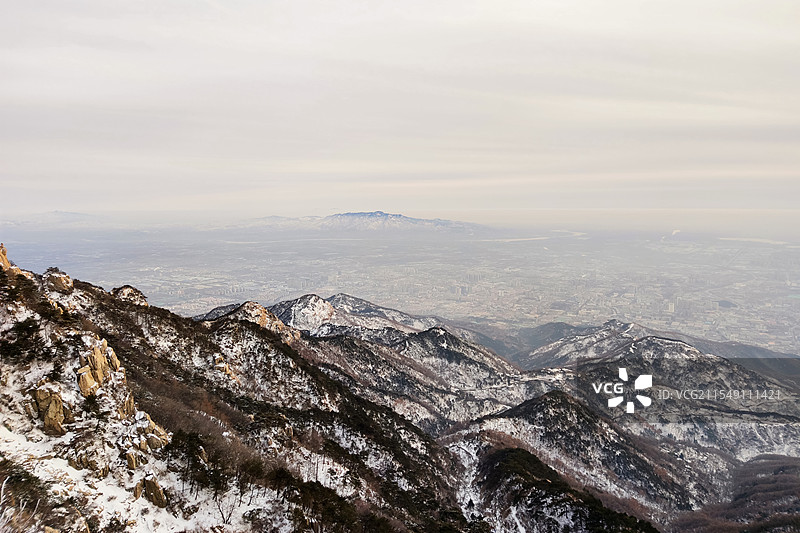 冬天泰山雪景，泰山日出，泰山日落（玉皇顶）图片素材