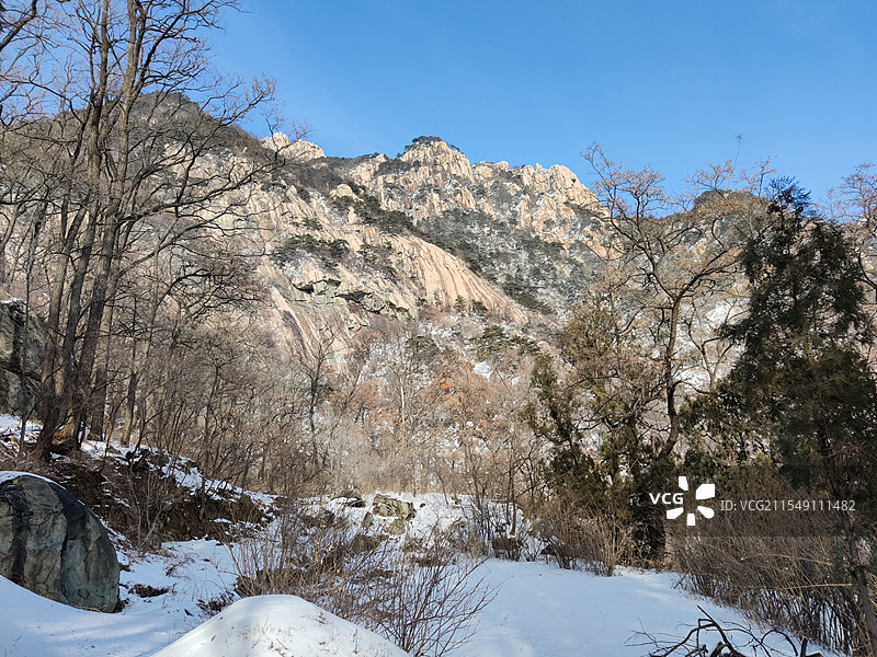冬天泰山雪景，泰山日出，泰山日落（玉皇顶）图片素材