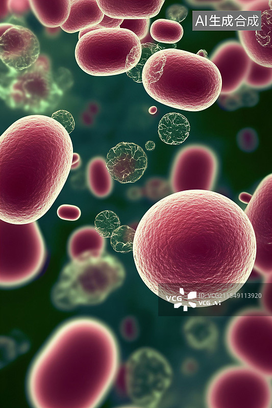 【AI数字艺术】显微镜下细菌视图、大肠杆菌、葡萄球菌、C4D图片素材