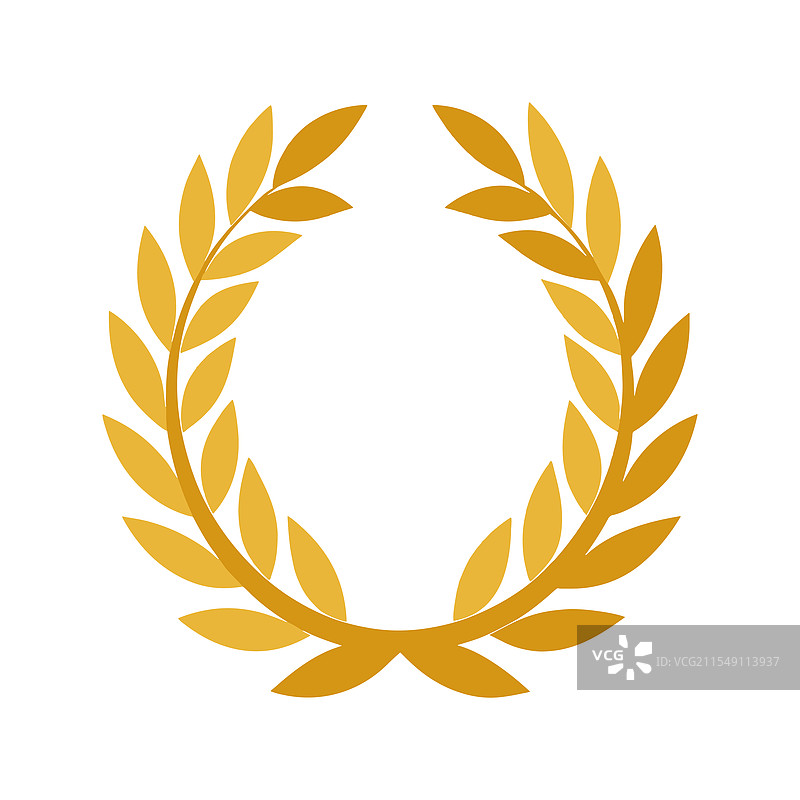 奢华品牌的金色月桂花环圆形设计图片素材