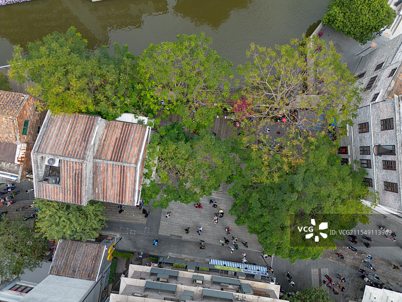 广州市永庆坊航拍视角图片素材