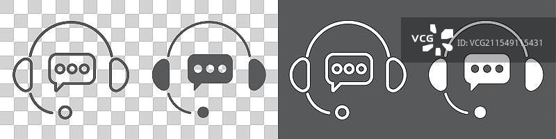 客户服务可编辑的线条和实心网页图片素材