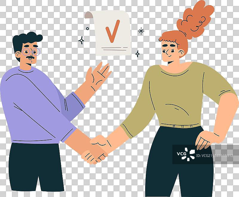 高效的团队与商务男士和女士图片素材