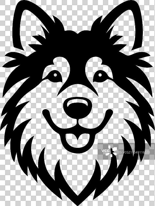 德国牧羊犬面部轮廓剪影图片素材