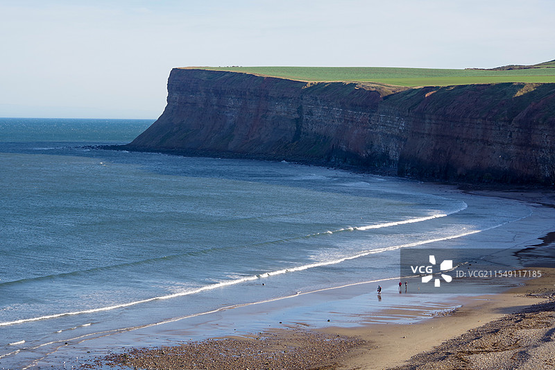 英国北约克群盐烧(Saltburn)的海岸线图片素材