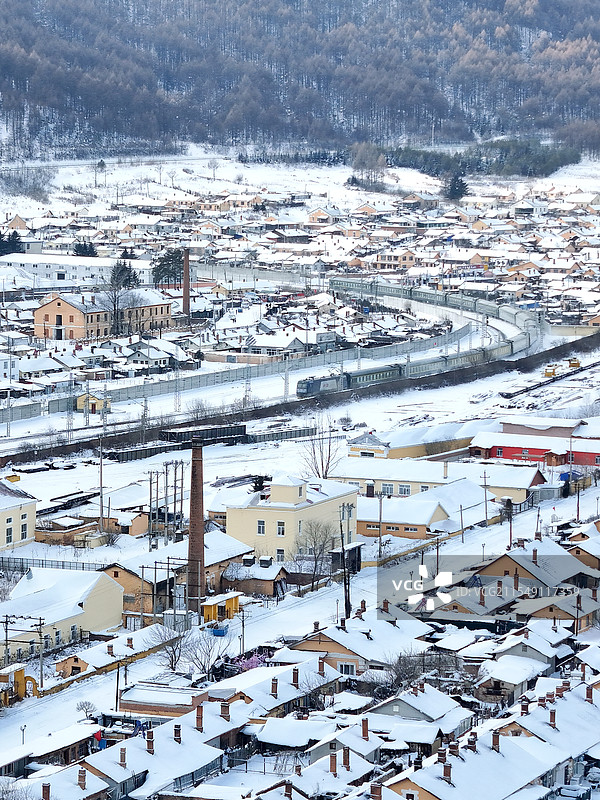 横道河子火车拉来的小镇图片素材