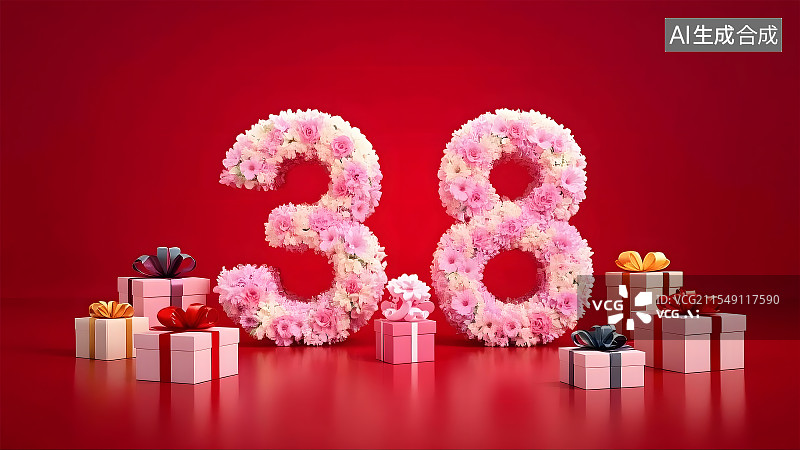 【AI数字艺术】三八妇女节的浪漫献礼图片素材