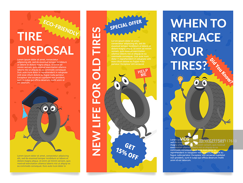 宣传环保轮胎的彩色传单图片素材